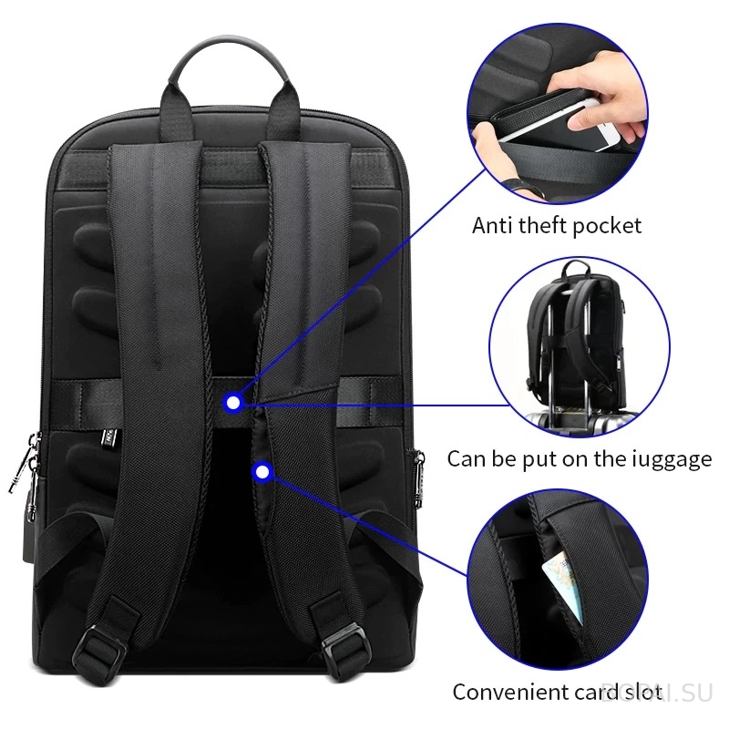 Рюкзак тонкий с USB для ноутбука Bopai 61-17611