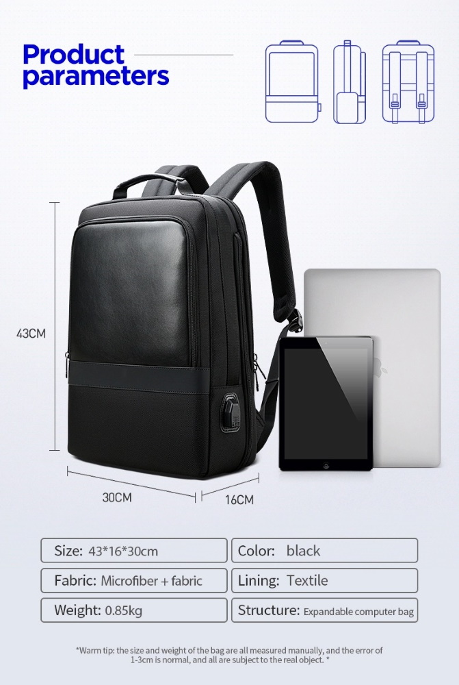 Молодежный рюкзак для ноутбука 15,6 Bopai 61-26111