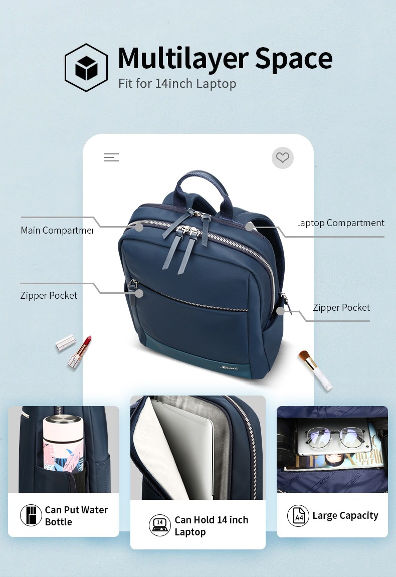 Женский рюкзак Bopai для ноутбука 14 дюймов Bopai синий