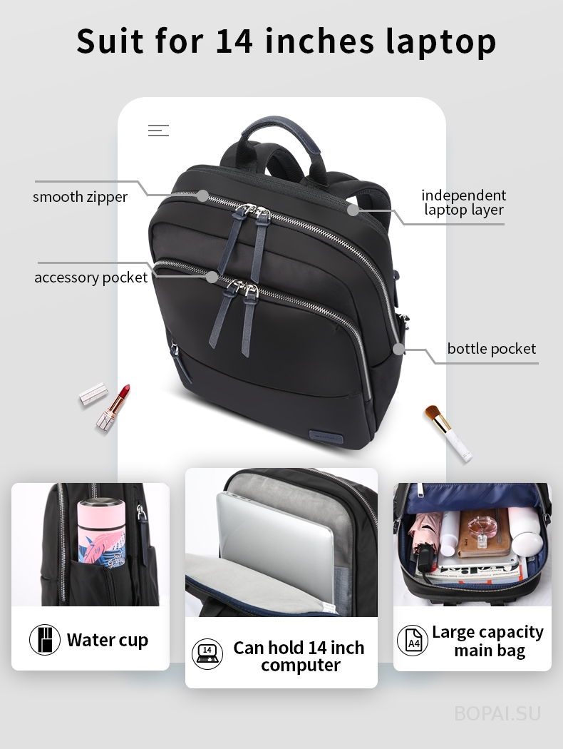 Рюкзак деловой для ноутбука 14 BOPAI 62-70625