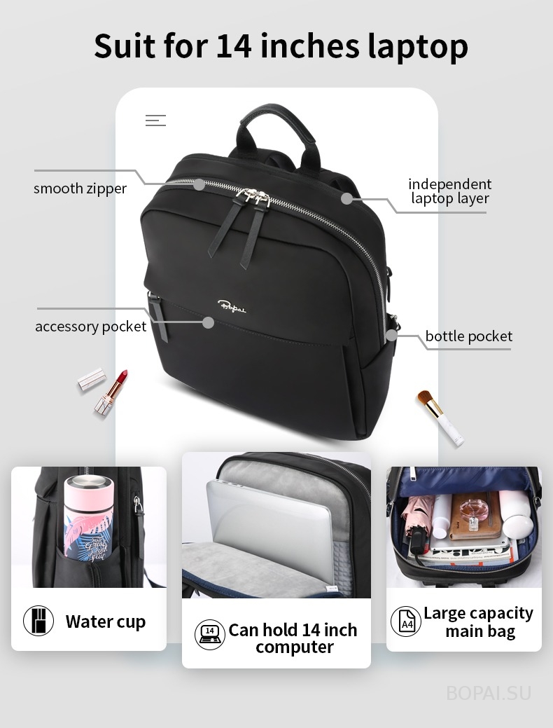 Рюкзак деловой для ноутбука 14 BOPAI 62-70225